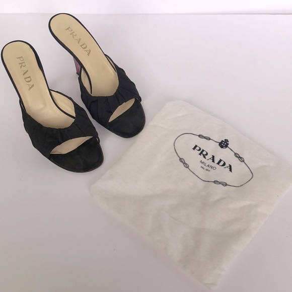 Prada Lucite Heels Mule Silk Brown/Pink - Picture 12 of 12